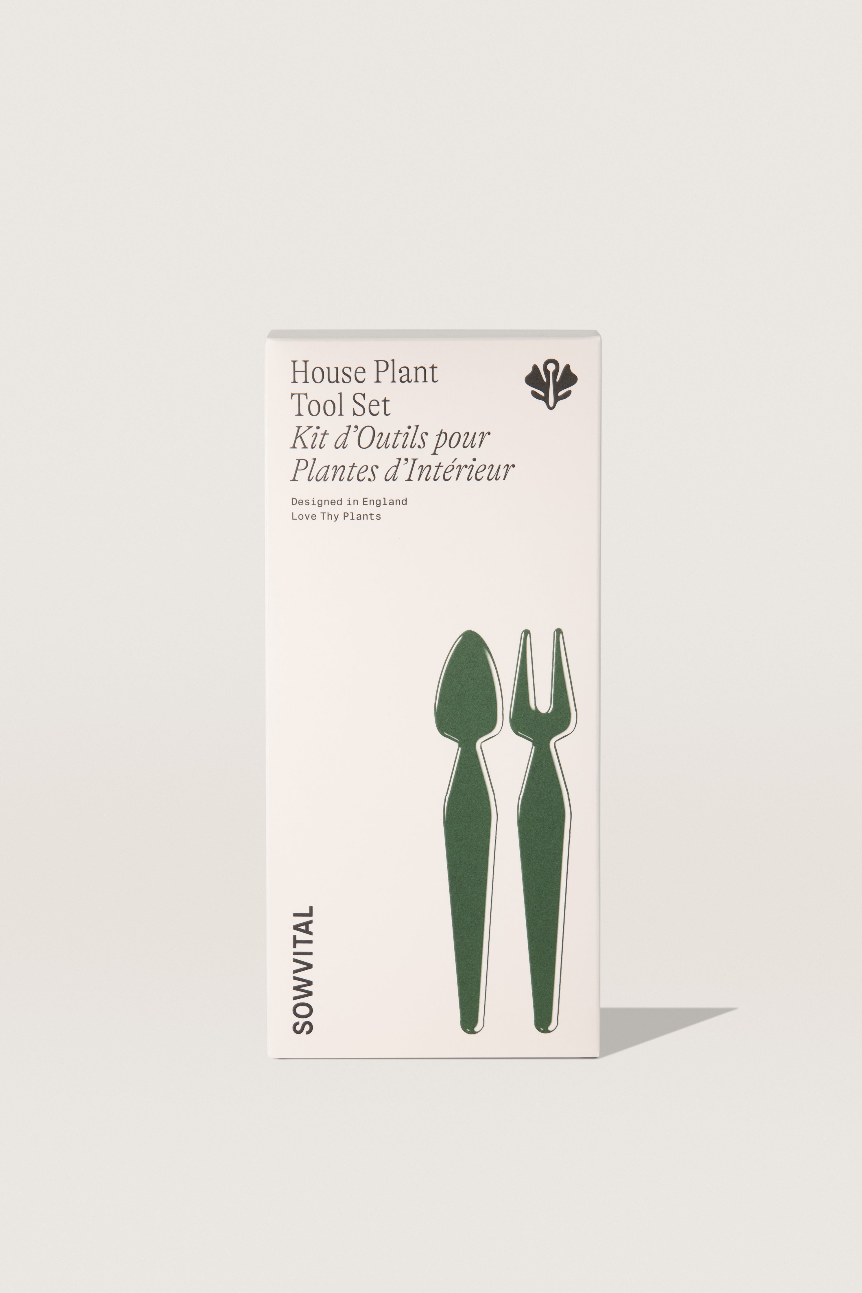 Sowvital house plant tool set packaging box.