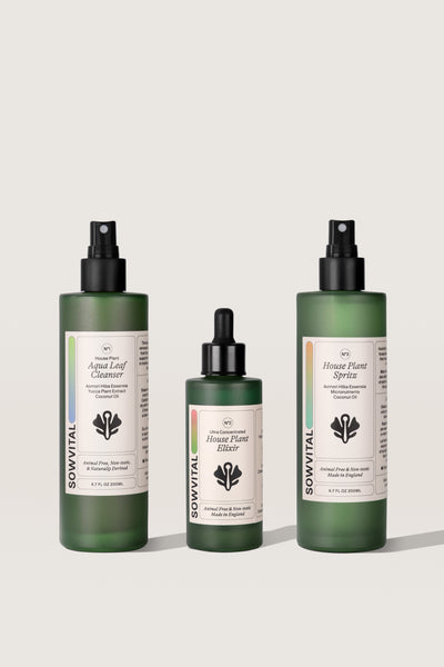 Sowvital three step kit. There are aqua leaf cleanser, house plant elixir and house plant spritz.